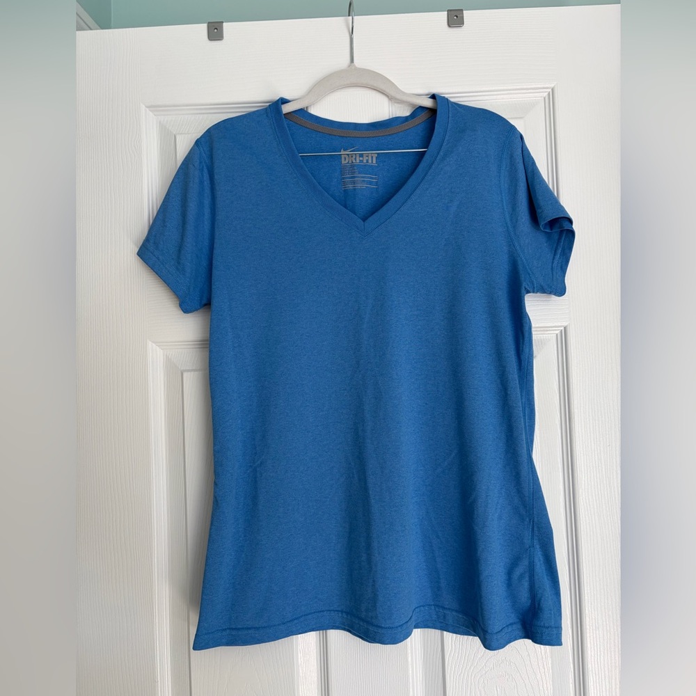 Nike Women's Dri-FIT Blue V-Neck Tee